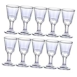 NOLITOY 10 Stück Gläser für Wein und Spirituosen Kleine Whiskey Becher aus Schnapsgläser für Hochzeiten Partys und Feiern Bruchsicher und Handfreundlich
