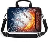 AMARY Laptop-Umhängetasche, 43,2 cm (17 Zoll), verstellbare Schultergurte, bequemer Griff, Fronttasche zur Aufbewahrung von Maus (Baseball)