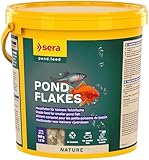 sera 07075 Pond Flakes Nature 3,8 Ltr. - das Lange schwimmende Flockenfutter für kleinere Teichfische, Teichfutter BZW. Goldfischfutter