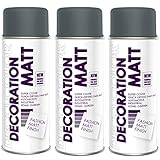 Fahrzeugteile Hoffmann 3er Sparpack DC Lackspray matt 400ml nach RAL freie Farbauswahl (3 Dosen in anthrazit MATT RAL 7016)