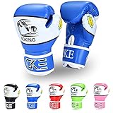 CKE Kinder Boxhandschuhe für Kinder 5-12 Jahre Jungen Mädchen，Boxhandschuhe Kinder Trainingshandschuhe Boxing Gloves für Kids Boxsack Kickboxing für Muay Thai Boxhandschuhe(Blau)