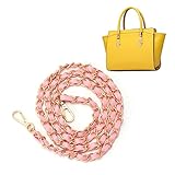 KALLORY 2st Taschenkette Mit Schnallen Ledergeldbörse Kupplungsriemen Aus Leder DIY Tasche Strap Tasche Schulter Gurt Flacher Taschenkettenriemen Rosa Handtasche Bote