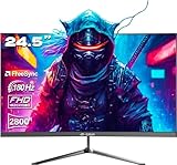 CRUA Curved Gaming-Monitor 24.5 Zoll 165HZ, FHD 1080P 2800R PC-Monitor, 1 ms GTG mit FreeSync, geringe Bewegungsunschärfe, Augenschutz, VESA, DisplayPort, HDMI, schwarz