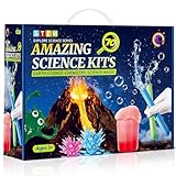 Montejoy 70 Experimente für Kinder ab 4-6-8-10-12, Wissenschaft Experimente Kit STEM Spielzeug, Geschenke für Jungen Mädchen, Chemie Set, Kristalle Züchten, Hüpfball, Vulkan