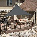 LOVE STORY Sonnensegel Dreieckig 3x3x3m Wasserdicht Anthrazit Sonnenschutz Windschutz Segel PES Polyester,95% UV-Schutz für Außenbereich, Terrasse, Balkon, Garten