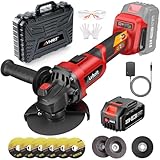 Akku Winkelschleifer 125 mm kompatibel mit Makita Akku, 9500 RPM Bürstenlos Winkelschleifer mit 1PCS 4000mAh Akku, 21V Akku-Schleifer mit Trennscheiben, Fächerschleifer zum Trennen & Schleifen