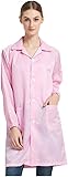 ESD-Mantel, antistatisch, Button-Down-Revers, offene Vorderseite, Unisex, Arbeitskleidung, Jacke, Uniform für EPA statische Kontrolle Reinraum, Pink, Small