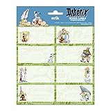 Grupo Erik Aufkleber, Asterix und Obelix Etiketten mit einer Größe von 8x4 cm und Illustrationen mit den Hauptfiguren, Etiketten zum Beschriften, 16 Klebeetiketten Set, único