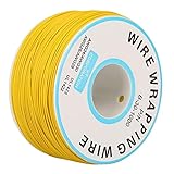 Kupferlitze 0,25 mm, 30 AWG Elektrokabel Litze, Hochtemperaturbeständiger Litzenkabel, Schaltlitze Leiterlitzen aus Verzinntem Kupferdraht (gelb)