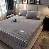 JIANINGHOME Warme Fleece Spannbettlaken 200 * 220 Kuschelige Flauschig Cashmere-Touch Winter Warm Bettlaken
