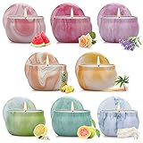 Duftkerzen Geschenke Für Frauen, 8 Stück Duftkerzen Geschenk Set Aromatherapie Kerze, Duftkerze Aroma Kerzen, Natürliche Sojakerze Kerzen für Weihnachten,Geburtstag,Muttertag,Valentinstag,Hochzeiten