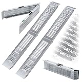 KADAX Faltbare Auffahrrampe bis 400 kg, 2 Stück, Rampe aus Stahl für Anhänger, Laderampe für Motorrad, Verladerampe klappbar, Auffahrrampen, Rampen