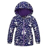 linboo Softshelljacke Mädchen Übergangsjacke mit Fleecefütterung Warm Windjacke Atmungsaktiv Regenjacke Wasserdicht Outdoorjacke für Kinder, Blau, 134-140(Etikettengröße:140)