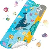 AWFENGL Badewannenmatte Kinder,100x40cm Antirutschmatte Badewanne Dusche Badewanneneinlage BPA frei,Duschmatte rutschfest mit Saugnapfen, Schimmelresistent, Badezimmer Maschinenwaschbare Bath Mat