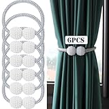 Aoche 6 Stück Vorhang Raffhalter Zugband Magnetisch,Vorhanghalter Seil Vorhang Binder Clips Gardinenhalter für Haus Dekoration Büro (grau)