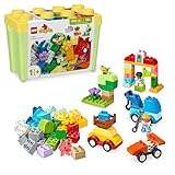 LEGO DUPLO Steinebox Autos und LKWs – Lernspielzeug für Jungen & Mädchen ab 1 Jahr – Spielzeug für Kleinkinder mit 1-2-3 Steinen, 2 Figuren und 3 Fahrzeugen zum Spielen und Bauen – Geschenk – 10439
