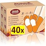 Supchamp Fußwärmer, 40 Paar Einweg-Zehenwärmer Selbstklebend, Luftaktivierte Wärmekissen für Winteraktivitäten im Freien, Sichere Wärme für 8 Stunden