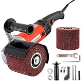 Satiniermaschine Schleifmaschine Bürstenschleifer Holz Metall Edelstahl, 230V 1400W Elektrische Satiniermaschine Bürstmaschine 6-Geschwindigkeit, Bürstenschleifgerät für Polieren Bürsten Glätten