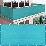 Wetterfestes Sichtschutznetz Zaunblende mit Ösen - 9m x 12m 180g/m² - Balkonabdeckung für Garten Windschutz Sportplatz (Blau)