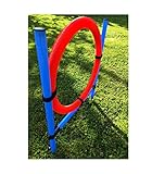 Hunde Agility Sprungring Set 1/2 / 4 Sets Tragetasche Hundesport Dog Activity Obstacle Pole Höhenverstellbar Hindernis Parcours Hundetraining Sprungstange Kunststoffstangen Erdspieß (1 Set)