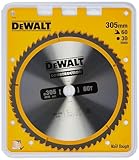 Dewalt Construction Bau-Kreissägeblatt DT1960 (für Verwendung in Stationärsägen, ø: 305 mm Bohrung: 30 mm, 60 Zähne, Wechselzahn-Geometrie, zum universellen Einsatz)