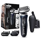 Braun Series 7 Rasierer Herren mit 360° Anpassung, Elektrorasierer & Barttrimmer, 3-Tage-Bart-Trimmer, Reinigungsstation, AutoSense, Wet & Dry, EasyClick Funktion, 70-B7850cc, blau