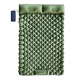 Genérico Doppelte Isomatte, Campingmatratze für 2 Personen | Wander-Luftmatratze mit Kissen | Integrierte Fußpumpe, Leichte Für Rucksackreisen, Wandern, Reisen, Zelten