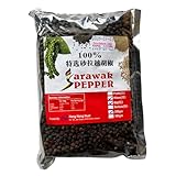 Schwarzer Sarawak-Pfeffer, ganze Körner, 250 g – Premium-Pfeffer aus Borneo – Frisch gemahlenes Gourmetgewürz – Intensiv fruchtiges Aroma