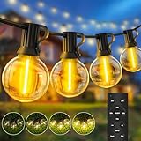 Lichterkette Led Außen Outdoor Strom: 20M Aussen Beleuchtung 65ft G40 Garten Glühbirnen Balkon Pavillon Lichterketten Terrasse Party String Lights IP44 Wetterfest mit Fernbedienung Gartenbeleuchtung
