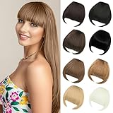 Luxiremi Clip in Pony Sepia Braun Face Pony Clip in Fringe Bangs Extension Dick Fake Haarteile für Damen Frauen