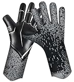QUICARD Torwarthandschuhe Fußball - Profi Latex Handschuhe Größe (6-10) - Super Griff & Fingerprotection - Für Kinder, Jugendliche & Erwachsene - Ideal für Training & Wettkampf (Schwarz, 7)