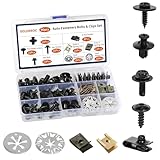 GOLDEROC 90 Stück Blechmutter Schrauben Clips Set, mit Karosserieschrauben, Hitzeschutz Klemmscheiben & U Type Karosserie Clips, Befestigungsclips Auto für Befestigen & Reparieren Autoteil