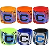 Kapitänsbinde C 6 stück Kinder Fussball SpielfüHrerbinde Kapitän Armband Fussball Captain Band Kinder Armbinde Des Kapitäns Football Kapitän Binde Verstellbare Kapitän Fußball für Teenagers und Adulte