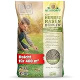 Neudorff Azet HerbstRasenDünger - Organischer Bio-Dünger für 400 m² stärkt die Frosthärte und sorgt für einen dichten, kräftigen Rasen im Frühjahr, 20 kg, Braun