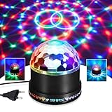 Discokugel, 5W LED Discokugel RGB Discolicht Partylicht Musikgesteuert & Automatischer Modus mit EU Stecker, Bühnenbeleuchtung Disco Party Licht Deko für Heim Geburtstag Weihnachten KTV Verein