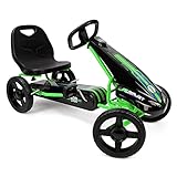 509 Crew Air Jet Pedal-Gokart – grün, Tretauto, sportliche Grafik auf der Frontverkleidung, Verstellbarer Sitz, 4-Speichen-Felgen mit Eva-Rädern mit 25 cm Durchmesser, mit Handbremse, ab 4 Jahren