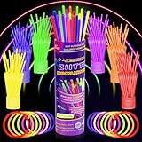 Ziitty Knicklichter Party Set, 7 Tolle Farben Knicklichter Kinder, 100 Leuchtstäbe mit 100 Verbinder für Armbänder Armringe,Neon Party Gadgets für Party Deko Hochzeiten Silvester Feuerwerk