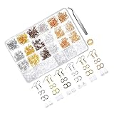 SEWOART DIY Schmuckzubehör Set Leder Ohrringringe Ohrhaken mit Karabinerverschluss und Clipring Langlebiges Legierungsset für Ohrringherstellung und Kreative Bastelprojekte