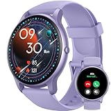 Parsonver Smartwatch Damen Rund mit Telefonfunktion, Armbanduhr Damen mit Herzfrequenz Schlafmonitor, Schrittzähler Uhr mit 100+ Sportmodi, IP68 Wasserdicht Sportuhr Damen für Android iOS, Lila,SPROD1