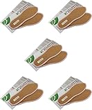 Nawemo 5er Pack/5 Paar Zimtsohlen, geruchsbindende Zimteinlegesohlen gegen Schweißfüße, Fußgeruch, dünne Einlegesohlen braun, Größe 43 EU