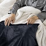 R.SHARE Kuscheldecke Flauschig Sherpa Decke Sofadecke Fleecedecke Sofaüberwurf Couchdecke Wohndecke Überwurfdecke Warm Winter Weich Für Bett Sofa,130 x 150 cm,Anthrazit
