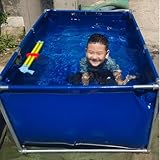 Frame Pool/ Schwimmbecken Pools Aufstellpools, Tragbare Schwimmbecken Für Kinder Und Erwachsene Mit Halterung Für Den Garten, Nicht Aufblasbares Planschbecken Für Haustiere(Deep 48in/1.2m lxw 1x1m/3.3