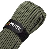 BROTREE Paracord 4mm 9 Strängen 100% Nylon Schnüre (15m, 30m, 50m, 100m) Type III Seil für Survival, Outdoor, Heimwerken - Bruchlast 280kg (Armee Grün, 15m)