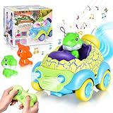 Aragallant Ferngesteuertes Auto ab 2 Jahre, Dinosaurier Spielzeug für Kleinkinder, RC Auto Dinosaurier mit Musik und Lichtern, Geburtstags und Weihnachten Geschenke für Kinder Jungen