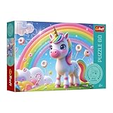 Trefl - The Treflik Family, Candy World – Puzzle mit 60 Elementen – Buntes Puzzle mit Einhörnern, Unterhaltung, Spaß für Kinder ab 4 Jahren