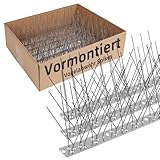 Moyofree Vogelabwehr Spikes vormontiert für Dach und Fenster, Taubenabwehr Spikes Edelstahl Vogelschreck und Vogelschutz für Krähen, Möwen und kleine Vögel, Vogelabwehrspikes Set Abdeckung 3 Meter