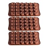 Pralinenform,Schokoladenform,Bonbons Backen form aus Silikon,Schokoladenform 3er Set Pralinen Flexible Backen Form Backen Schokoladenform aus Silikon Werkzeug Pralinen oder EIS Silikonform