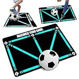YUJUVI Fußballmatte Fußball Trainingsmatte 60x90 cm Fussball Schritt Trainingsmattem Rutschfeste Fußball Schritt Trainingsmatte Ballkontrolle Stoßdämpfende Fussball Matte