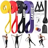 4 Stück Fitnessbänder Set, Resistance Bands Widerstandsbänder Gymnastikband Gummiband Sport für Krafttraining Powerlifting Yoga Fitness Physiotherapie