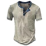 Herren Kurzarm Casual Tops Herren T-Shirts Summer Shirt Herren (Grey, S)